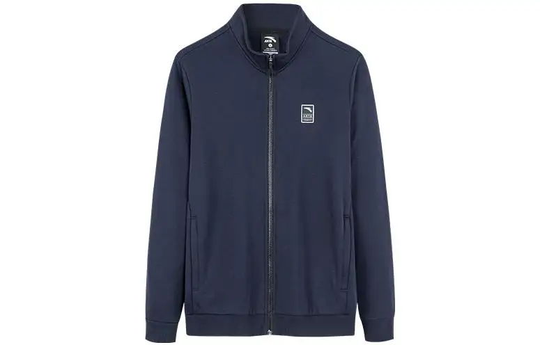 ANTA Variety Training Collection Sweatshirts Men's Blue Stand Collar Thickened Cardigan