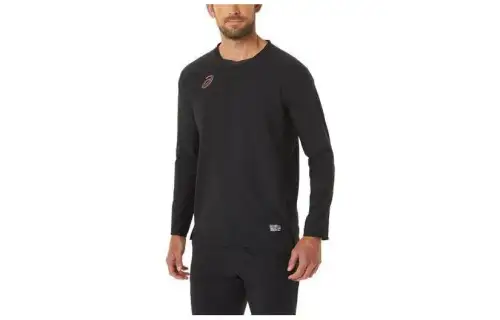 ASICS Sweatshirts Men's Black Crew Neck Moderate Other
