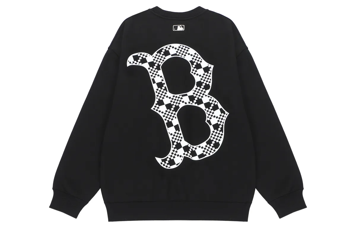 MLB Sweatshirts Unisex Black Crew Neck Moderate