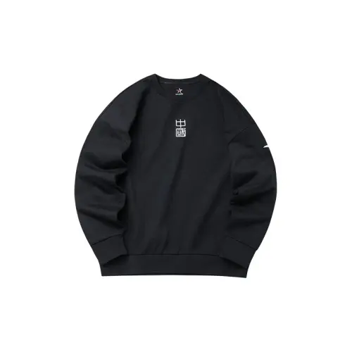 ANTA Sweatshirts Men's Black Crew Neck Moderate Regular