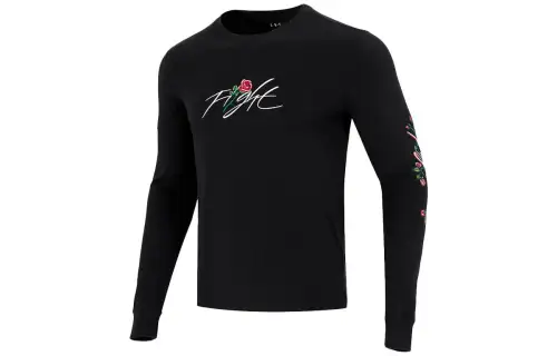 Jordan Sweatshirts Men's Black Crew Neck Moderate Regular