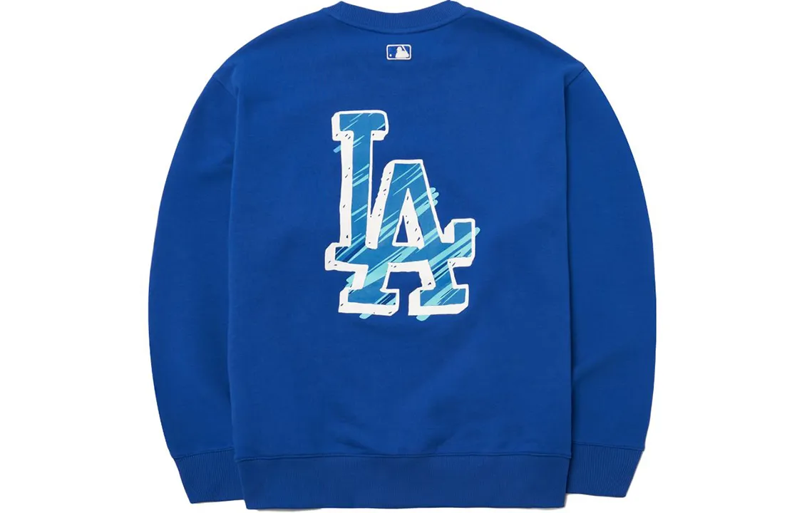MLB Basic Logo Sweatshirts Unisex Blue Crew Neck Moderate Regular