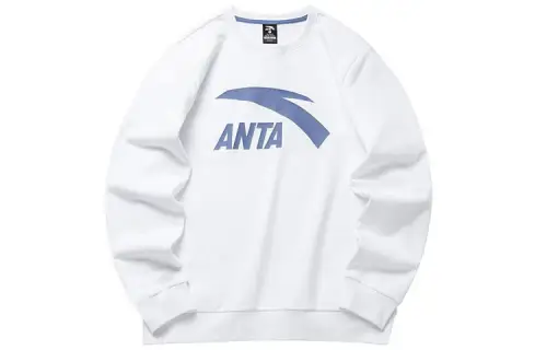 ANTA Sweatshirts Men's White Crew Neck Moderate Regular