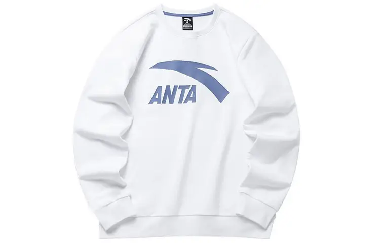 ANTA Sweatshirts Men's White Crew Neck Moderate Regular