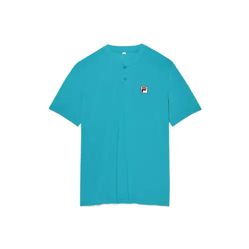 FILA T Shirts Men's Blue Crew Neck Moderate Straight Fit