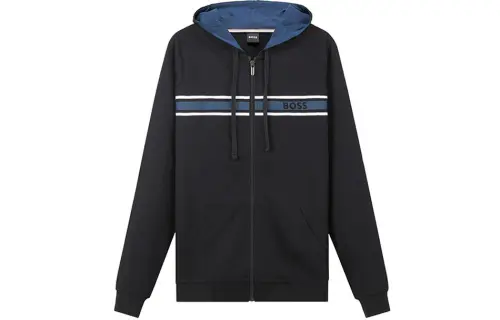 HUGO BOSS Sweatshirts Men's Black Hooded Moderate Regular
