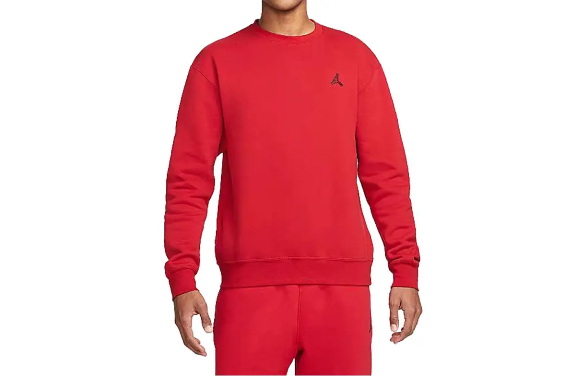 Jordan Sweatshirts Men's Red Crew Neck Moderate Straight Fit