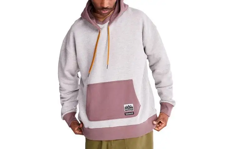 Timberland Sweatshirts Unisex Purple Gray Hooded Moderate