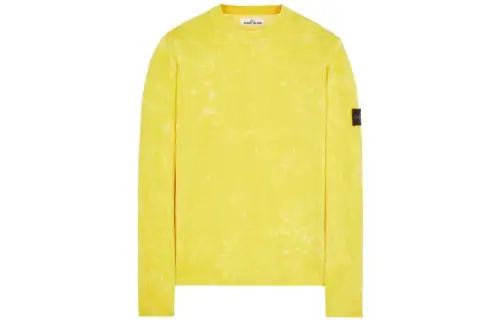 STONE ISLAND Sweatshirts Men's Yellow Crew Neck Moderate Regular