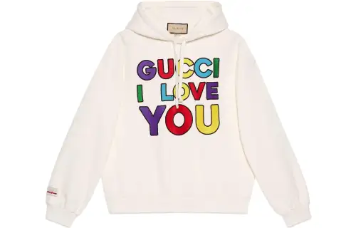 GUCCI Sweatshirts Men's Ecru Hooded Moderate Regular