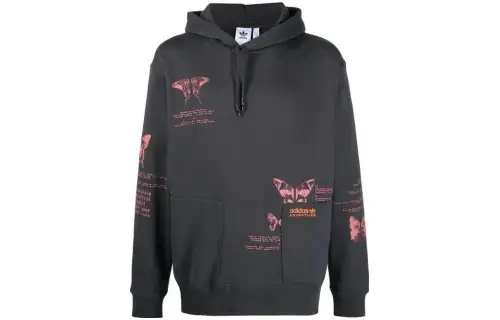 Adidas Originals Sweatshirts Men's Gray Hooded Moderate