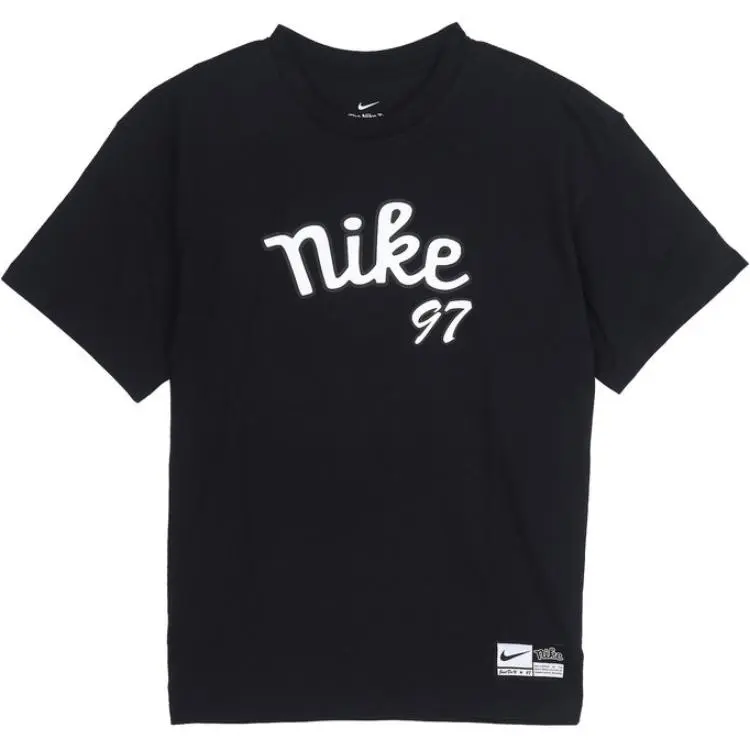 Nike Max90 T-Shirts Men's Black Crew Neck Moderate Straight Fit