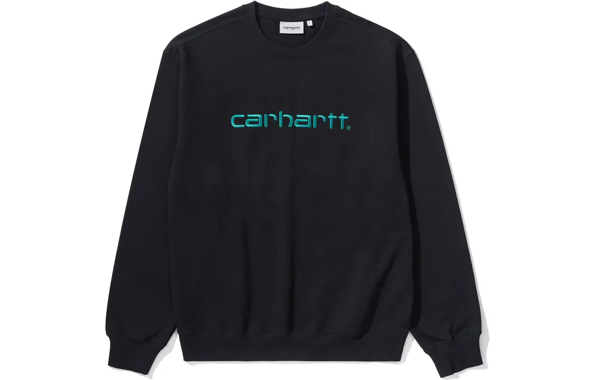 Carhartt WIP Sweatshirts Men's Black Crew Neck Moderate Straight Fit