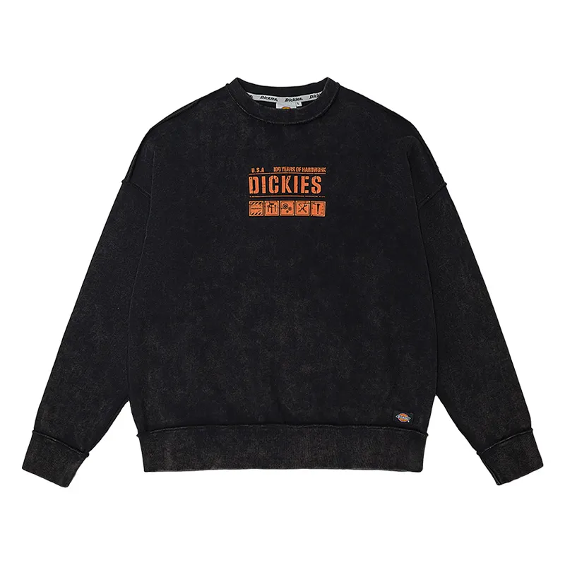 Dickies Sweatshirts Men's Black Crew Neck Moderate Regular