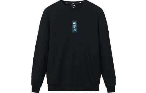 ANTA Sweatshirts Men's Black Crew Neck Moderate Regular