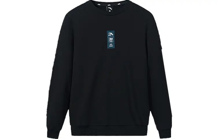 ANTA Sweatshirts Men's Black Crew Neck Moderate Regular