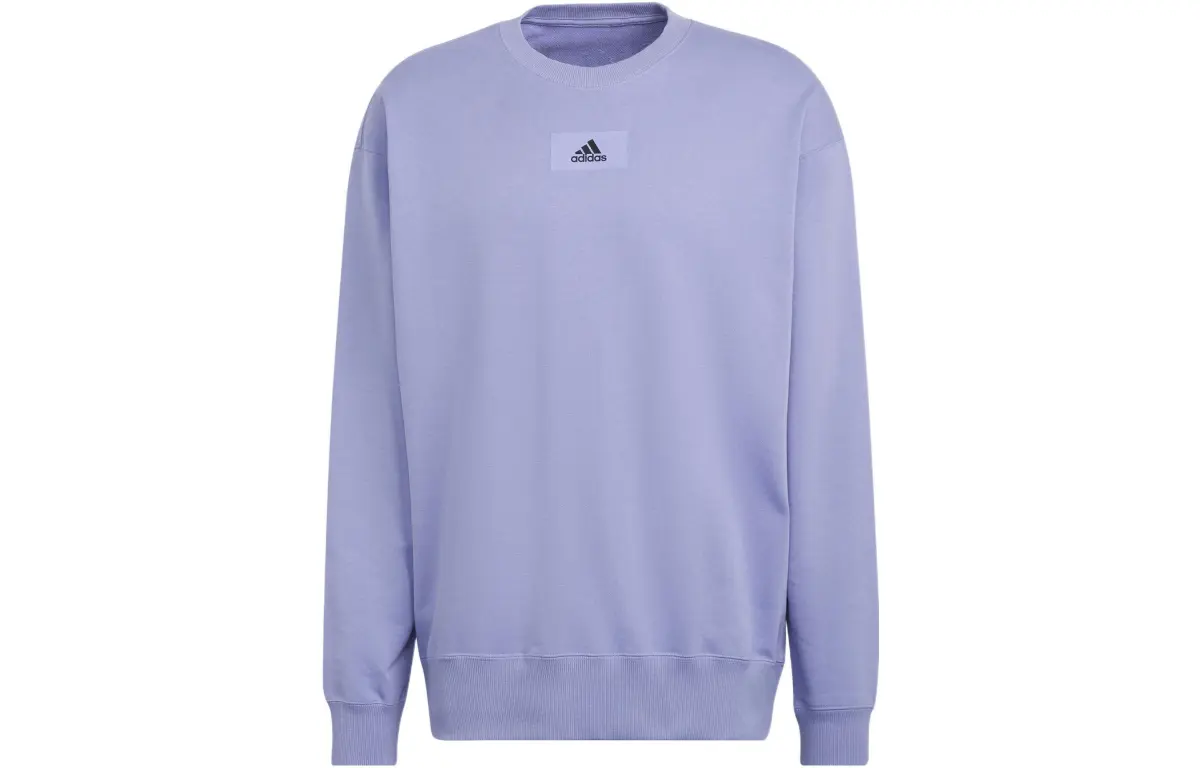 Adidas Sweatshirts Men's Light Purple Crew Neck Moderate Regular
