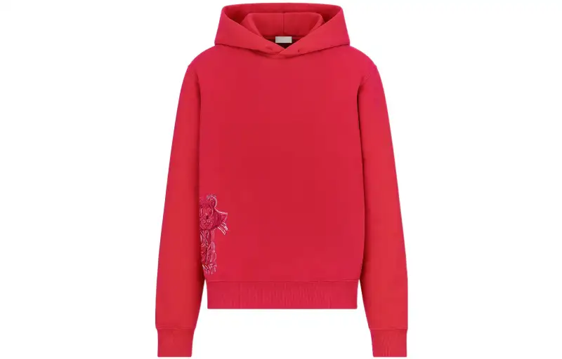 DIOR Quarterly New Products Sweatshirts Men's Red Hooded Moderate