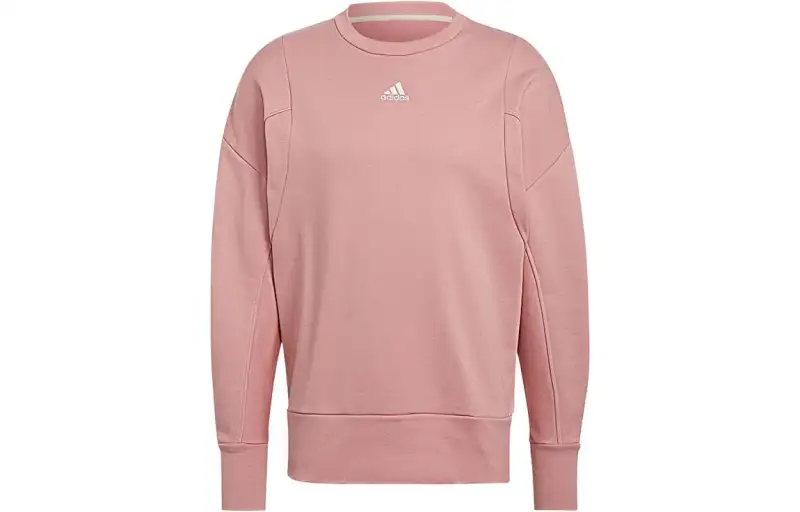 Adidas Sweatshirts Men's Pink Crew Neck Moderate