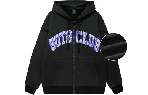 The Secret Order Of The Teddy Bear Towel Embroidered Flame Letter Logo Fleece Lined Sweatshirt Unisex Couple's