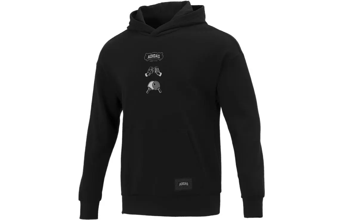 Adidas Sweatshirts Men's Black Hooded Moderate Regular