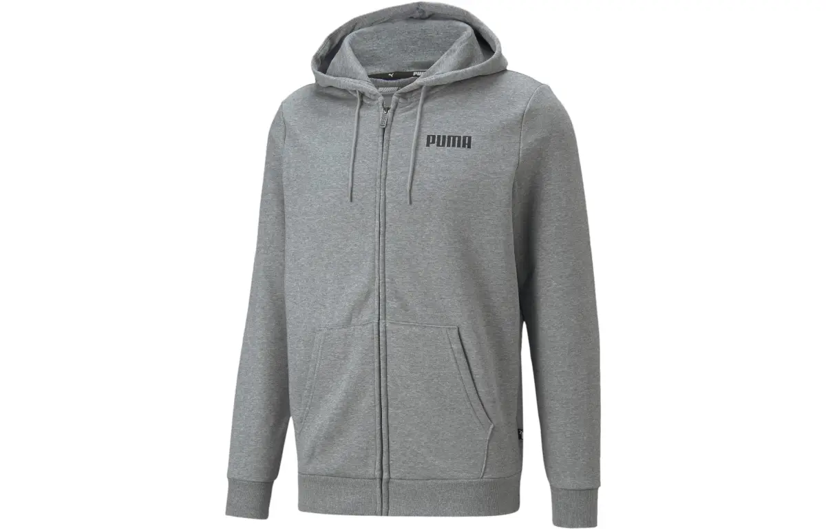 PUMA Sweat À Capuche Entièrement Zippé Essentials Homme Sweatshirt Men's Gray