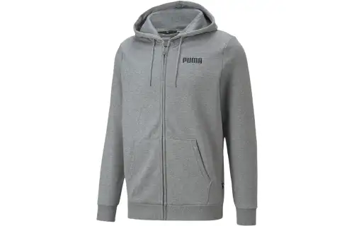 PUMA Sweat À Capuche Entièrement Zippé Essentials Homme Sweatshirt Men's Gray