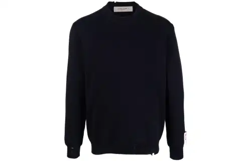 Golden Goose round-neck sweater in dark blue cotton