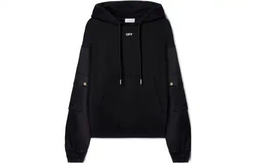 OFF-WHITE logo-print cotton hoodie