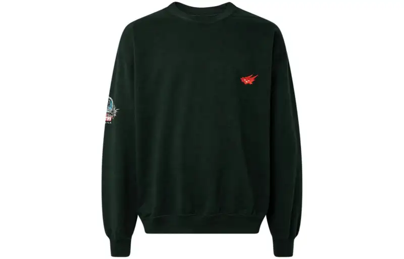 Travis Scott Sweatshirts Men's Green Crew Neck Moderate Regular