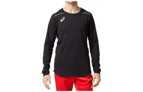 ASICS Sweatshirts Unisex Black Crew Neck Moderate Regular