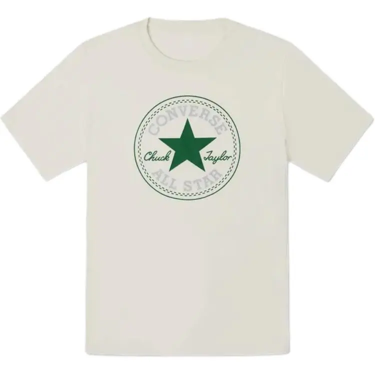 Converse T-Shirts Unisex Green Crew Neck Moderate