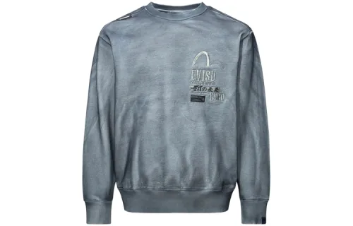EVISU Sweatshirts Men's Gray Crew Neck Moderate Regular