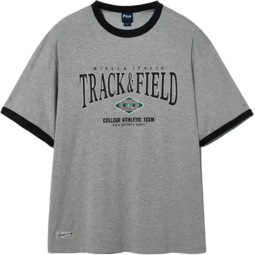FILA T Shirts Unisex Gray Crew Neck