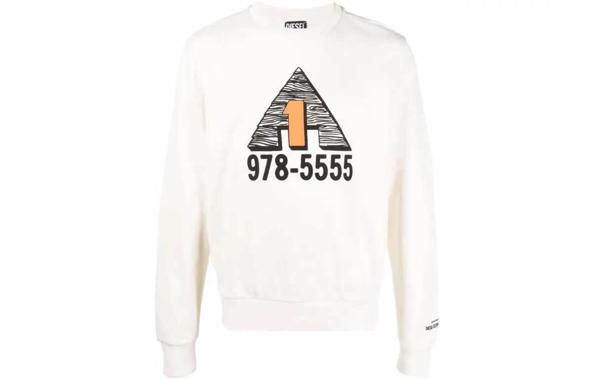 DIESEL Sweatshirts Men's Beige Crew Neck Moderate Straight Fit