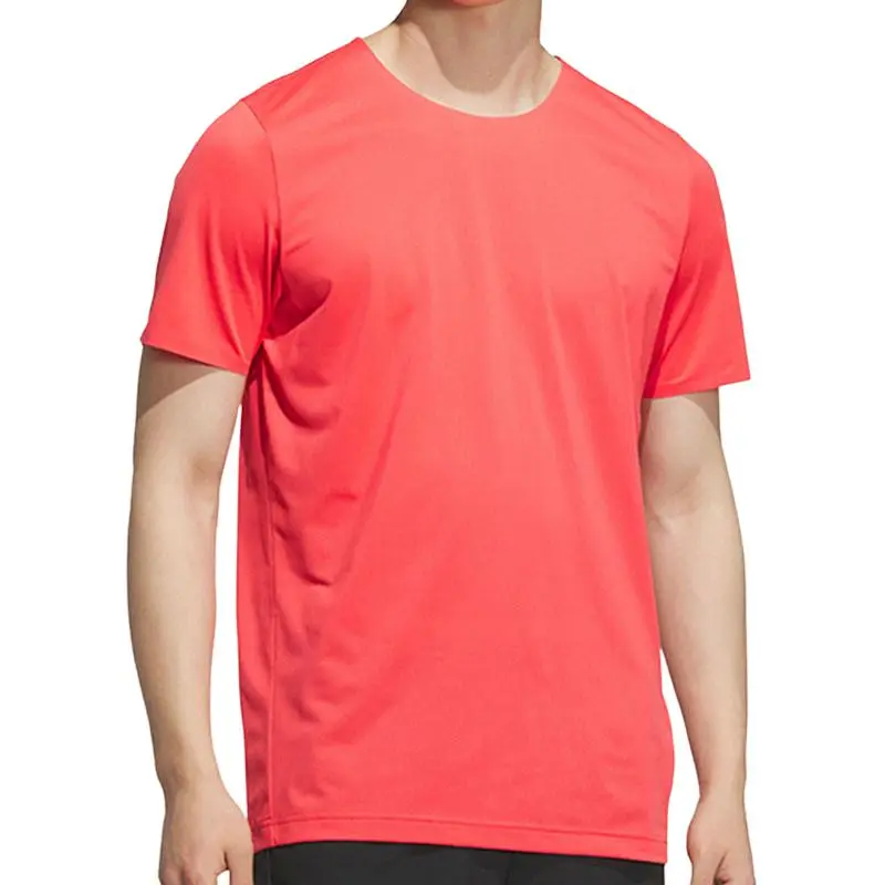 Adidas T-Shirts Men's Pink Crew Neck Moderate