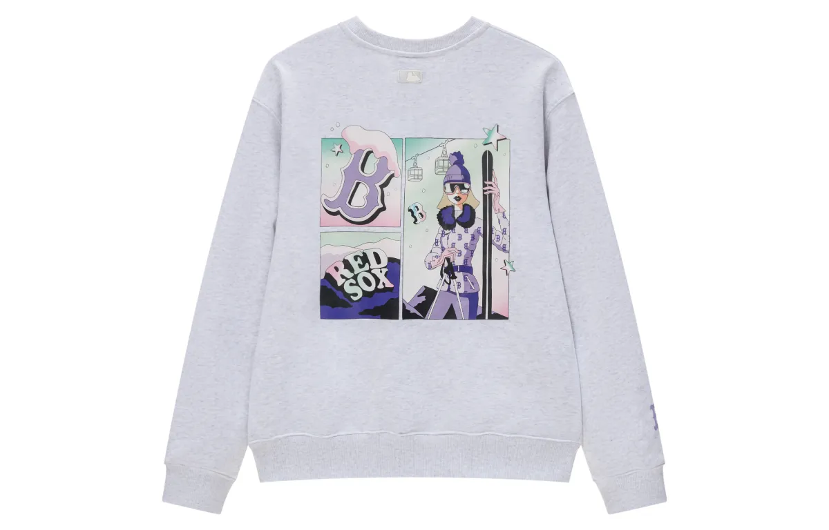 MLB Boston Red Sox LIKE Collection 24FW Crew Neck Sweatshirt Unisex Light Heather Gray