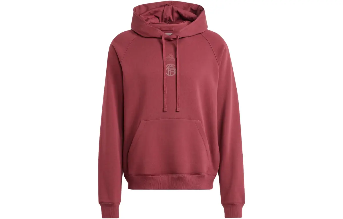 Adidas FC Bayern Sweatshirts Men's Dark Red Hooded Moderate Regular