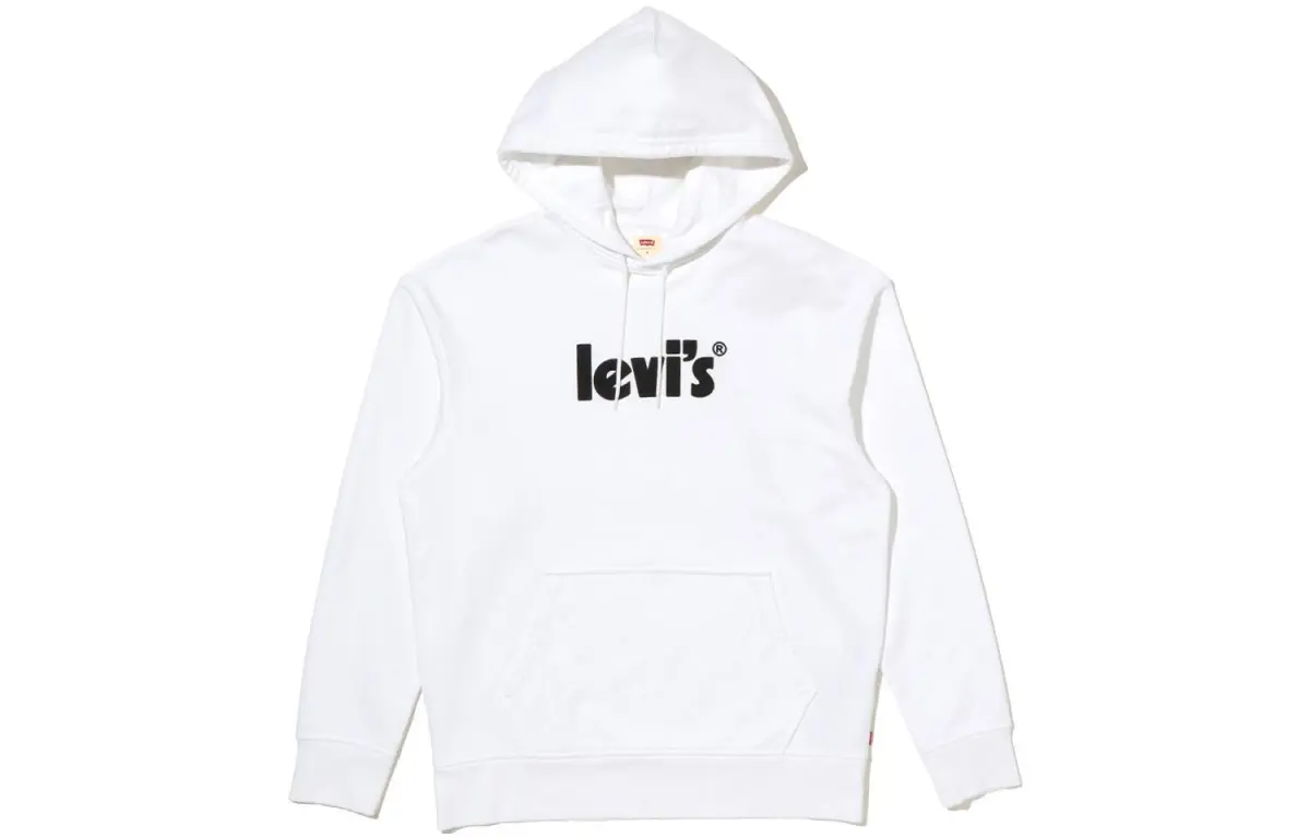 Levi's Sweatshirts Men's White Hooded Moderate Regular