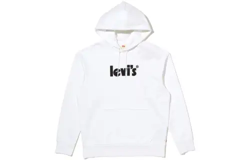 Levis Sweatshirts Men's White Hooded Moderate Regular