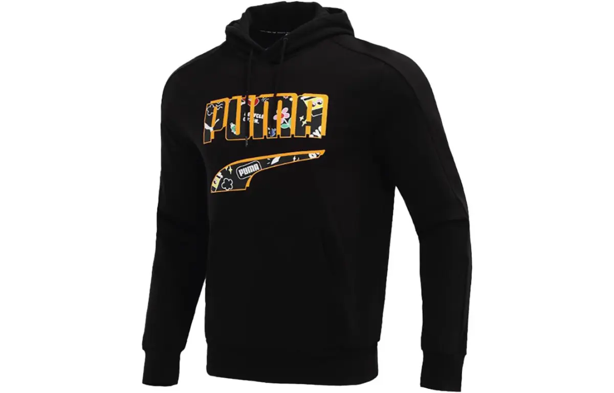 PUMA Sweatshirts Unisex Black Hooded Moderate Regular