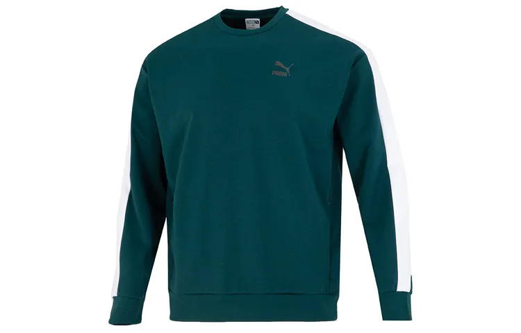 PUMA Sweatshirts Unisex Peacock Green Crew Neck Moderate Regular