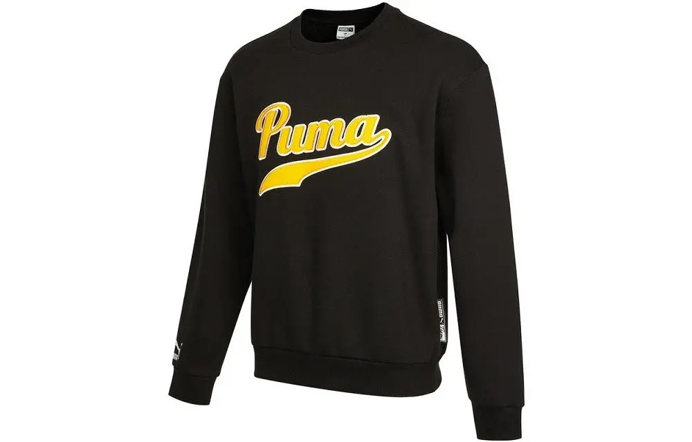 PUMA Sweatshirts Men's Black Crew Neck Moderate Regular