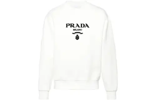 PRADA Chenille Logo Crewneck Sweatshirt