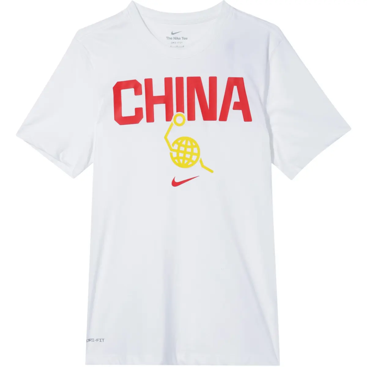 Nike Dri Fit T Shirt Men's White/White/Travel Yellow/Comet Red