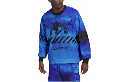 Adidas Originals Sweatshirts Men's Blue Crew Neck Moderate Regular