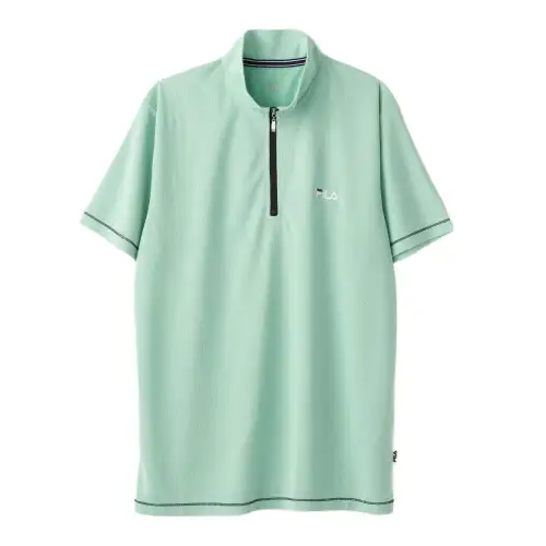 FILA T Shirts Men's Light Green Stand Collar Moderate