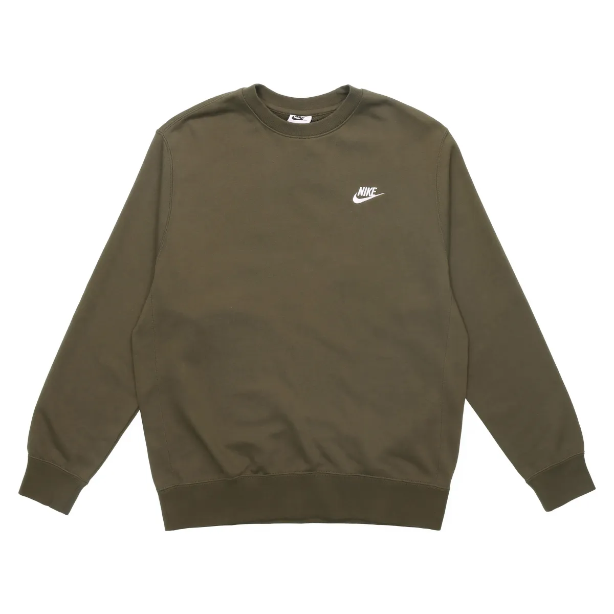 Nike Sweatshirts Men's Green Crew Neck Moderate Straight Fit