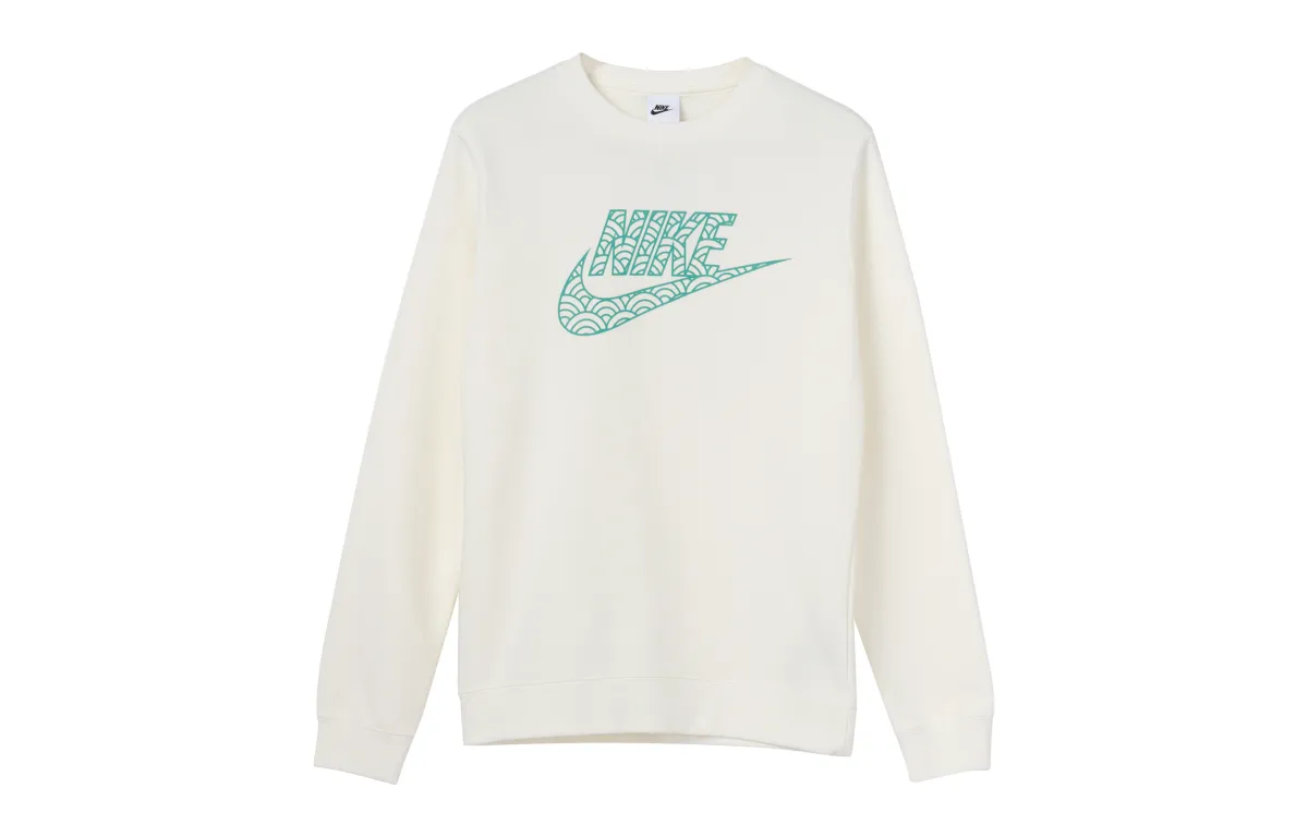 Nike Sweatshirts Men's White Crew Neck Moderate Regular