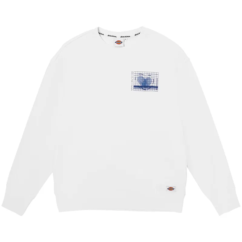 Dickies Sweatshirts Unisex White Crew Neck Moderate Regular